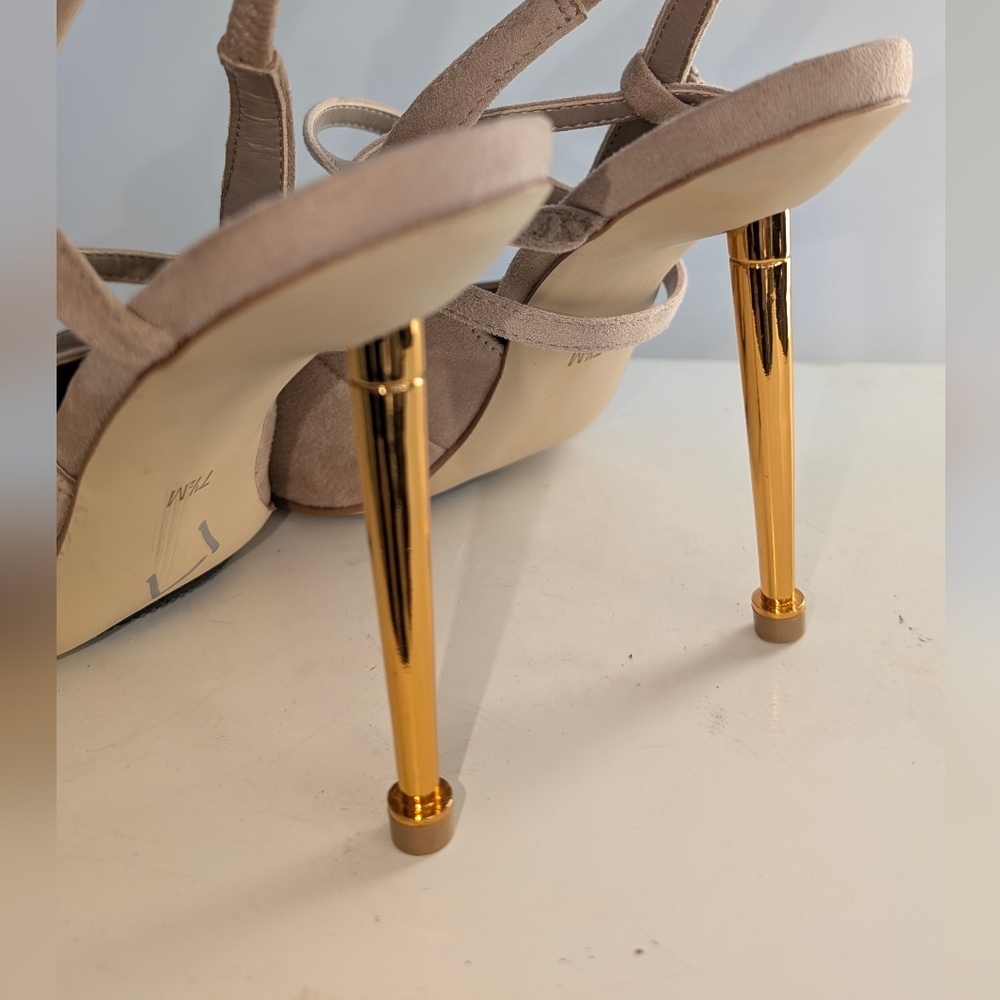 Guess Beige and Gold Stiletto Heels